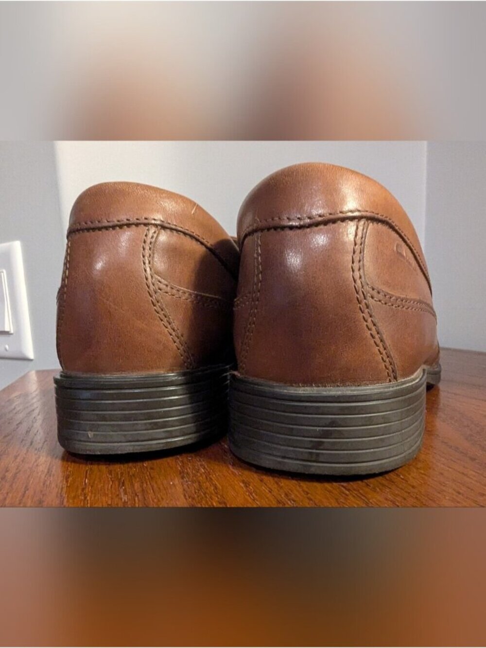 Clarks Men's  Loafer Shoes Tilden Free Cognac Leather Slip On Ortholite Size 7 - Picture 10 of 12